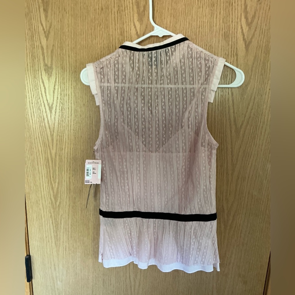 NWT $248 MARC JACOBS Nordstrom creamy pink top sleeveless shirt Sz 4 Easter - Picture 7 of 12